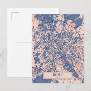 Rom Italien Windige Stadtplan Reise Postkarte