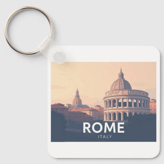 Rom Italy Pastel Travel Design Schlüsselanhänger (Vorderseite)