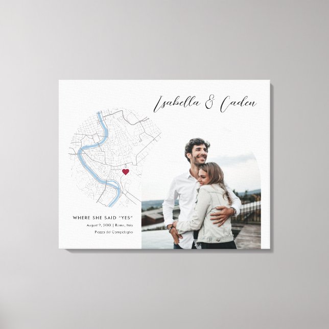 Rom Karte Hochzeit Verlobung Foto Geschenk Leinwanddruck (Vorderseite)