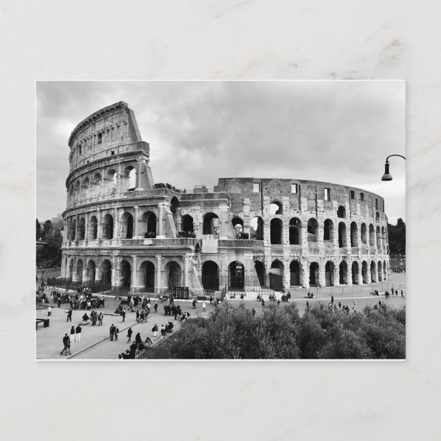 Rom Kolosseum Black & White Postcard Postkarte (Vorderseite)