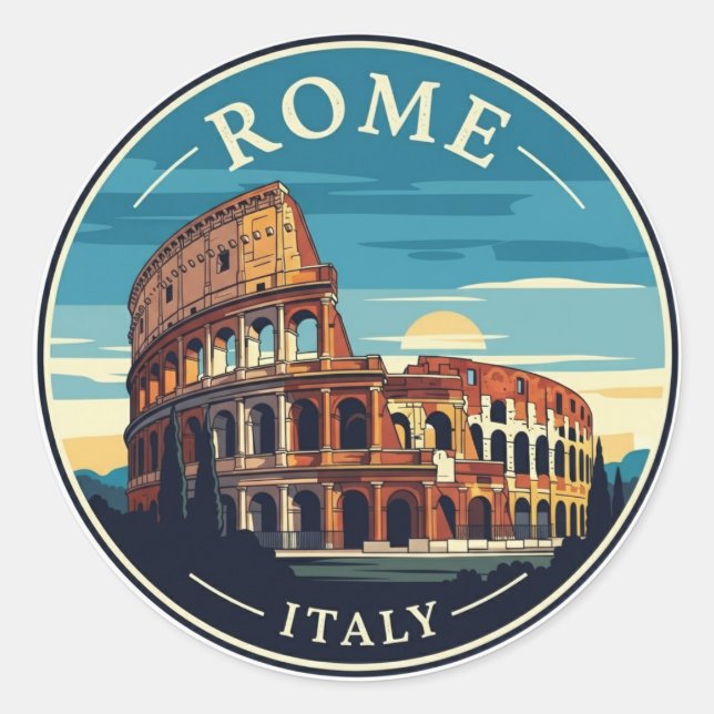 Rom Kolosseum Italien Runder Aufkleber (Vorderseite)