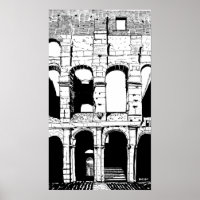 Rom Kolosseum Schwarz-weiß Italien Reisen Kunstdru