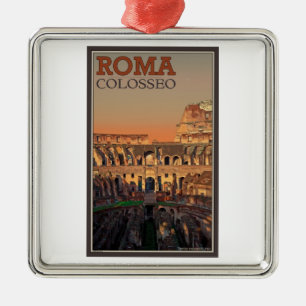 Rom - Kolosseum und der Mond Silbernes Ornament