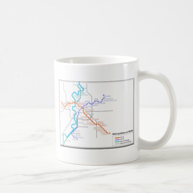 Rom-Metro-Karte Kaffeetasse (Rechts)