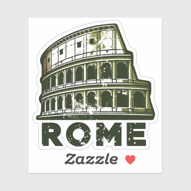Rom Reiseaufkleber Design mit Iconic Italian Lan Aufkleber (Blatt)