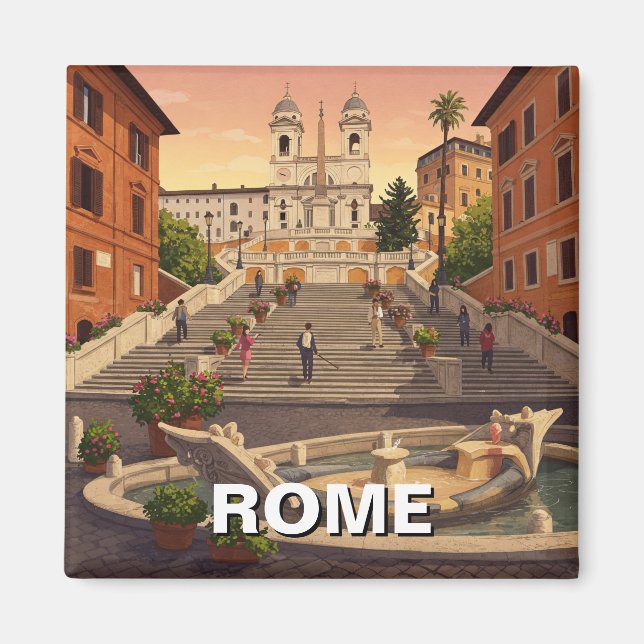 Rom Spanische Treppen Italien Reisen Magnet (Vorne)