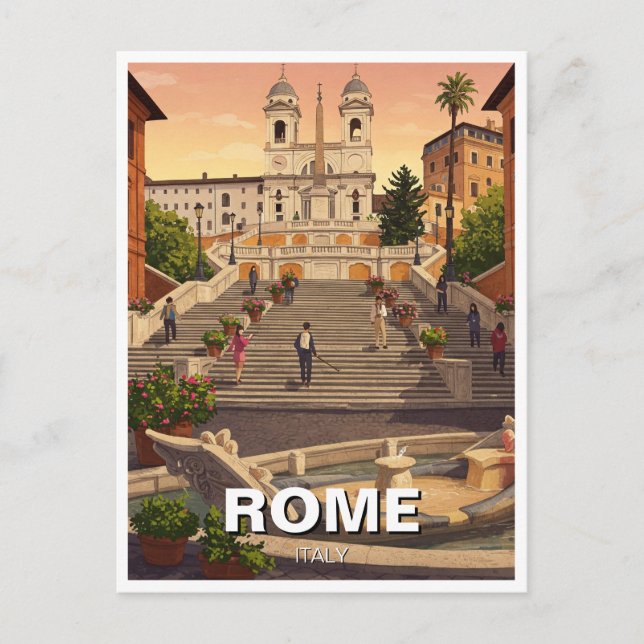 Rom Spanische Treppen Italien Reisen Postkarte (Vorderseite)