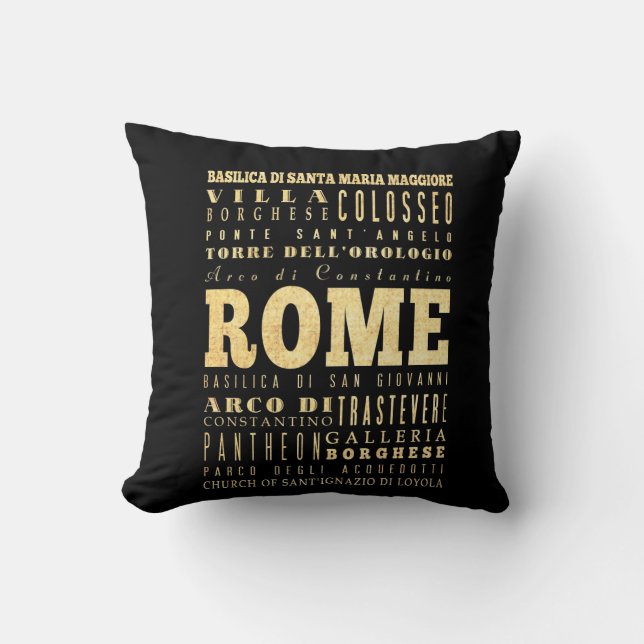 Rom-Stadt der Italien-Typografie-Kunst Kissen (Vorderseite)