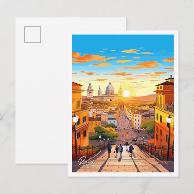 Rom Stadt Italien Kunst Vintage Postkarte (Vorne/Hinten)