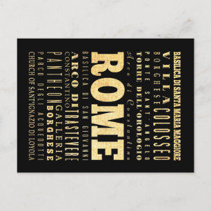 Rom Stadt Italien Typografie Kunst Postkarte