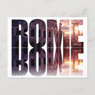 Rom Text mit Colosseum Souvenir Postkarte