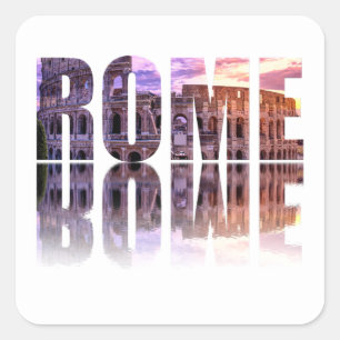 Rom-Text-Souvenir-Platz Quadratischer Aufkleber