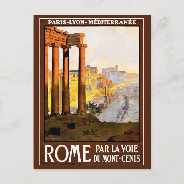 Rom Travel Poster Vintag Postkarte (Vorderseite)