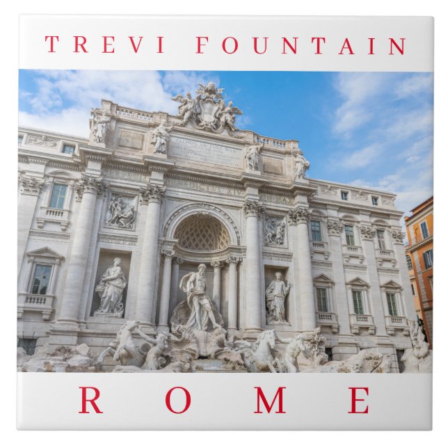 Rom Trevi Brunnen Aussicht Keramik Fliesen (Vorderseite)