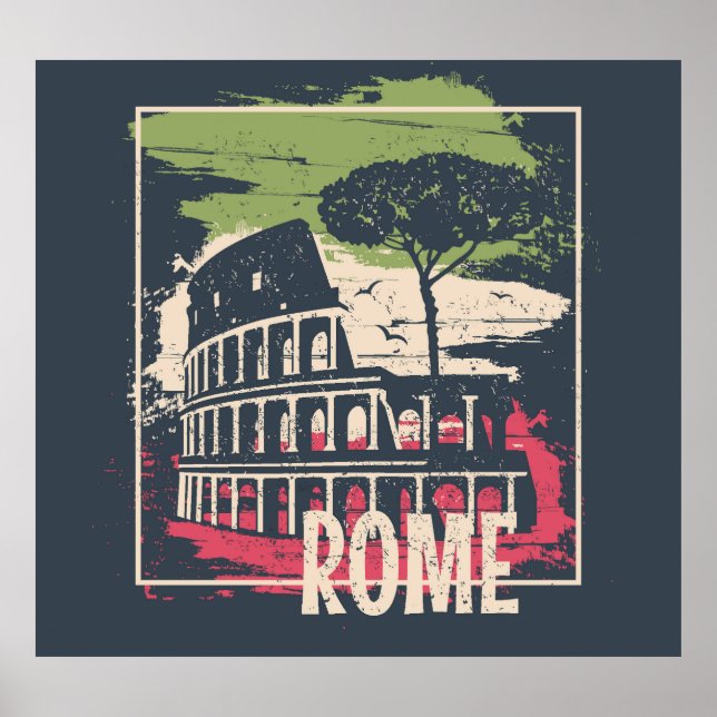 Rom Typografie: Eiffelturmposter. Poster (Vorne)