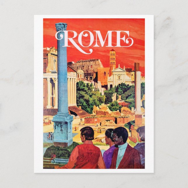 Rom, Vintage Reiseplakat Postkarte (Vorderseite)