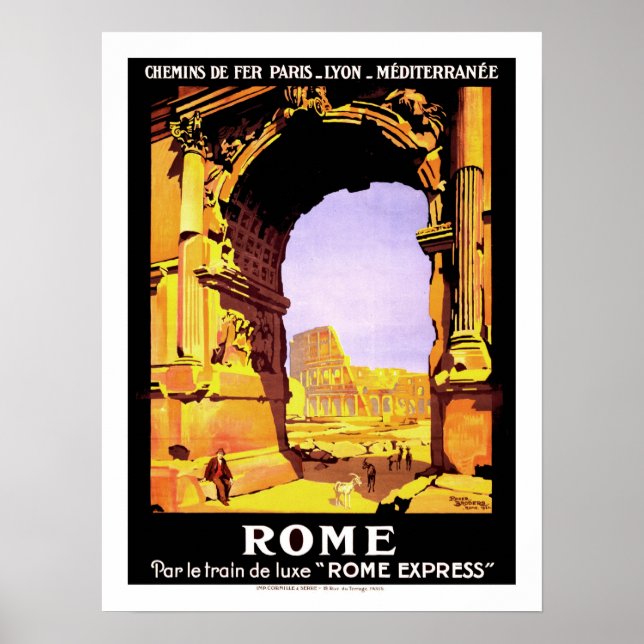 Rom Vintage Travel Poster (Vorne)