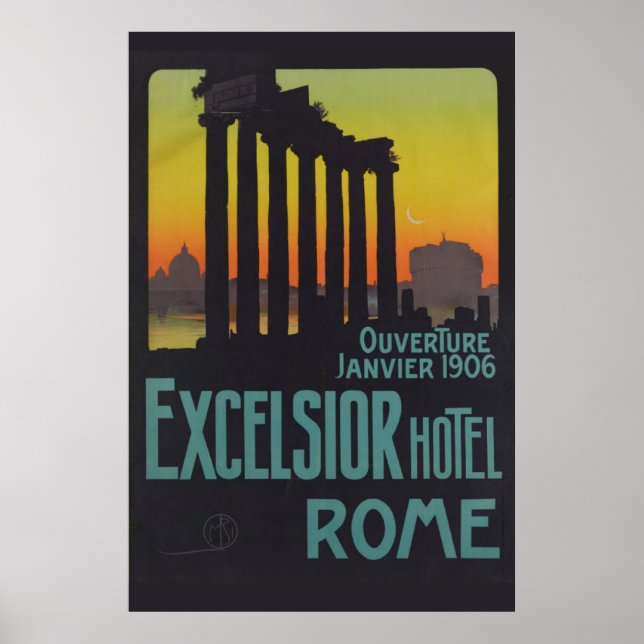 Rom Vintages italienisches Reiseplaner Excelcior H Poster (Vorne)