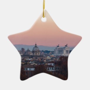 Rom vom Gianicolo Panorama bei Sonnenuntergang Keramikornament