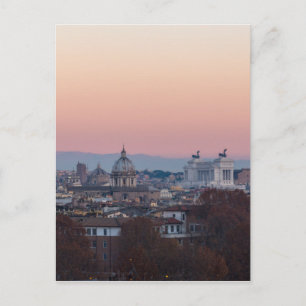 Rom von Gianicolo Panorama bei Sonnenuntergang Postkarte