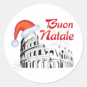 Roma Buon Natale Runder Aufkleber
