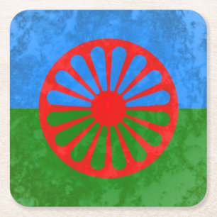 Roma-Flagge Rechteckiger Pappuntersetzer