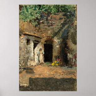 Roma-Höhlen, Mariano Fortuny Marsal Kunstplakat Poster