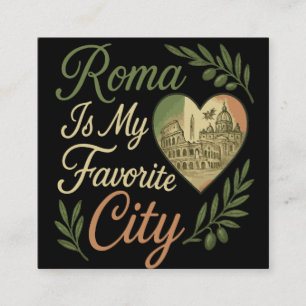 Roma ist meine Lieblingsstadt Quadratische Visitenkarte