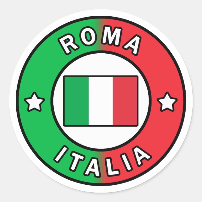 Roma Italia Runder Aufkleber (Vorderseite)