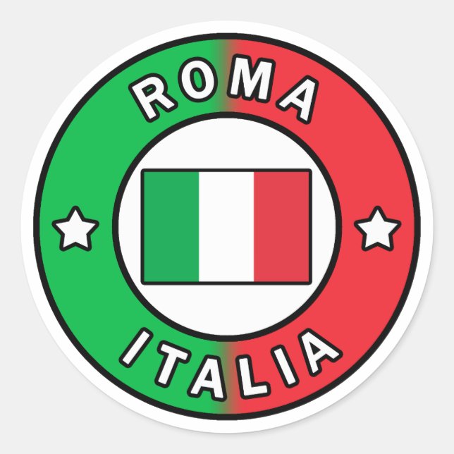 Roma Italia Runder Aufkleber (Vorderseite)