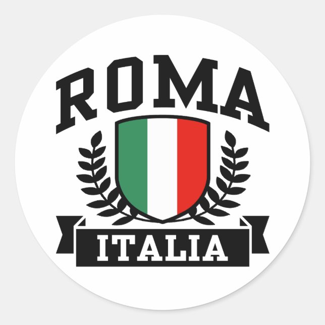 Roma Italia Runder Aufkleber (Vorderseite)
