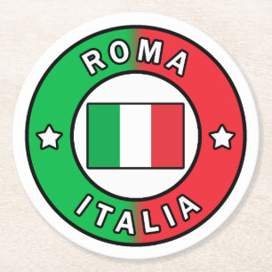 Roma Italia Runder Pappuntersetzer