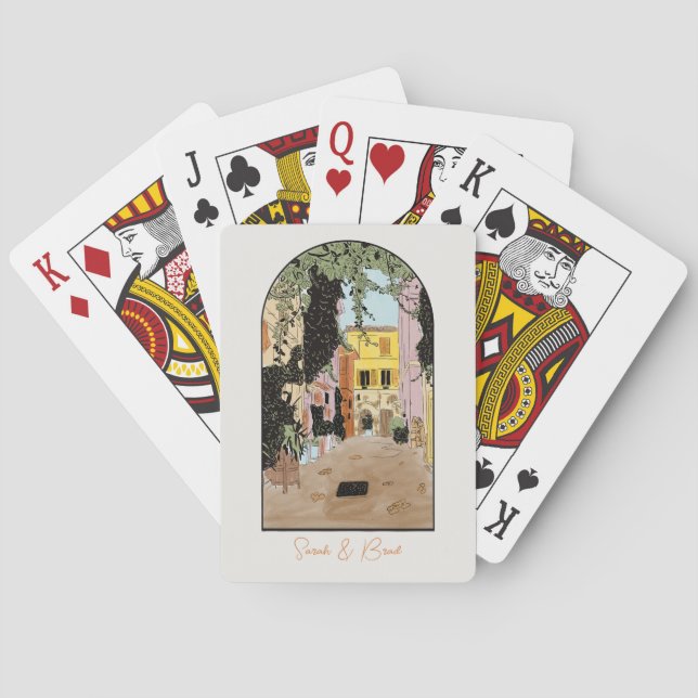 Roma Italien Hochzeitssacken. Hochzeitsgastgeschen Spielkarten (Rückseite)