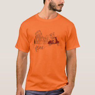 Roma Kolosseum Vespa Paar Grafik T-Shirt
