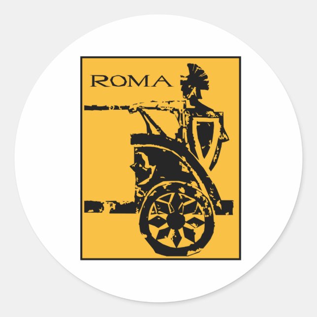 Roma Poster Runder Aufkleber (Vorderseite)