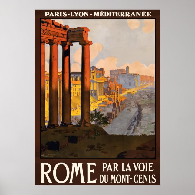 Roma, Rom, Alte Ruinen, Italien Reiseplakat Poster (Vorne)
