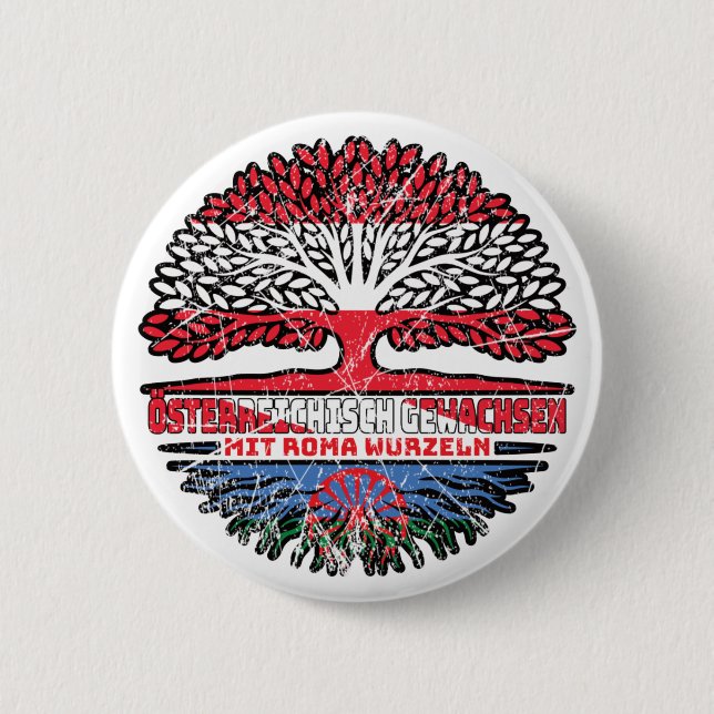 Roma Romani Österreichisch Baum Wurzel Button (Vorderseite)