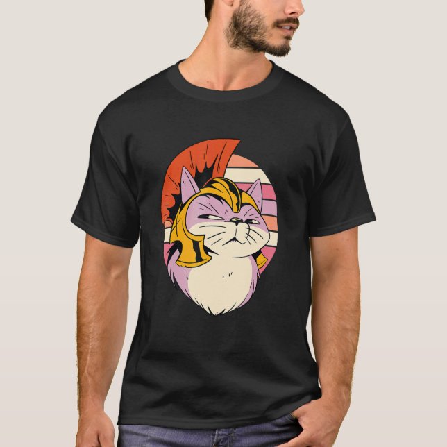 Roman Cat Soldier Helmet Kostüme A Galea Kitten Te T-Shirt (Vorderseite)