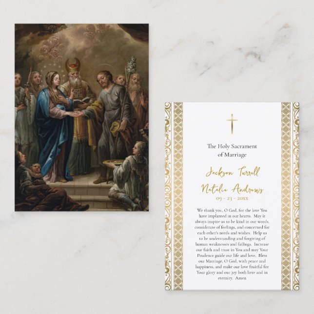 Roman Catholic Wedding Prayer Card Platzkarte (Vorne/Hinten)