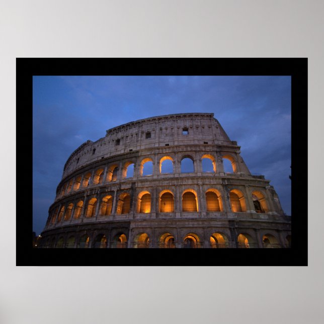 Roman Colosseum at Night Poster (Vorne)