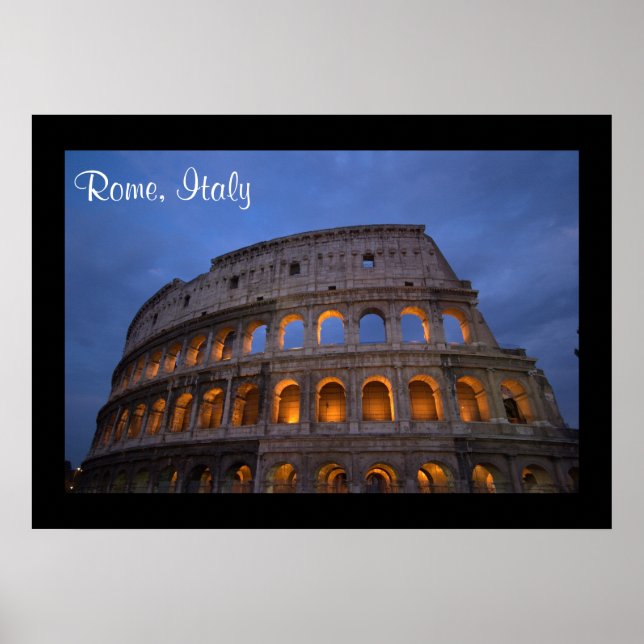 Roman Colosseum at Night Poster (Vorne)