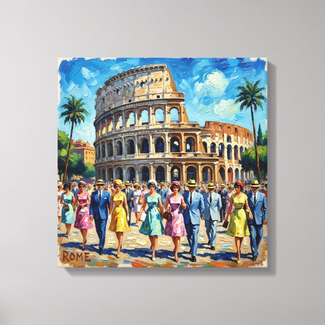Roman Colosseum Elegance Scene Canvas Art Leinwanddruck (Vorderseite)