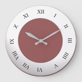 Roman Digits on White Frame on any Color Große Wanduhr