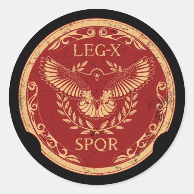 Roman Eagle Legio X Shield Runder Aufkleber (Vorderseite)