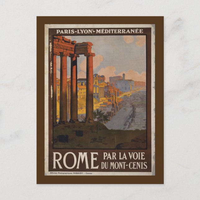 Roman Forum Vintage Reisewerbung Postkarte (Vorderseite)