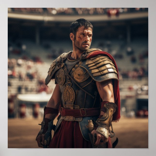 Roman General Maximus Gladiator in der Arena - Epi Poster (Vorne)