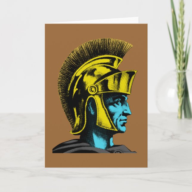 Roman Gladiator Pop Art Portrait Karte (Vorderseite)