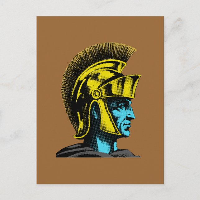 Roman Gladiator Pop Art Portrait Postkarte (Vorderseite)