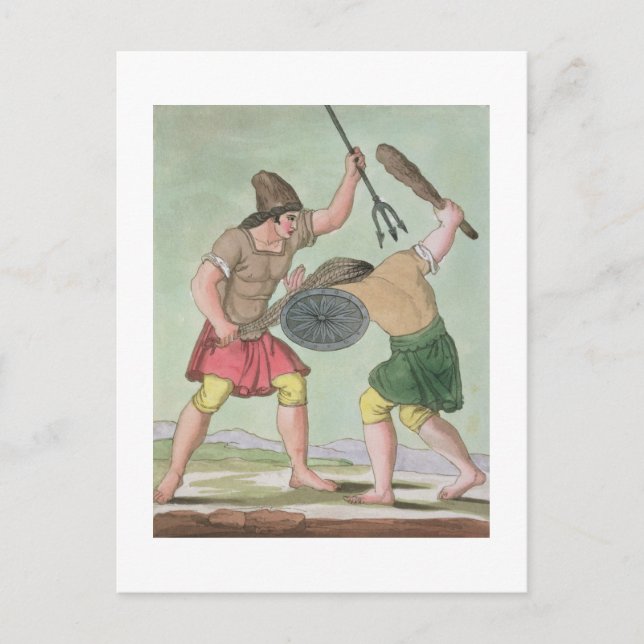 Roman Gladiators, aus 'L'Antica Roma', 1825 (colo Postkarte (Vorderseite)