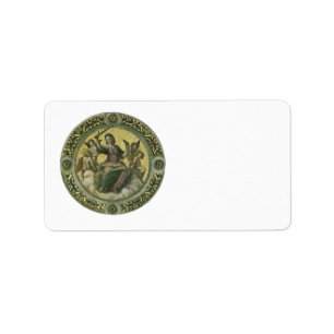 Roman Goddess Justice mit Engeln von Raphael Adressaufkleber